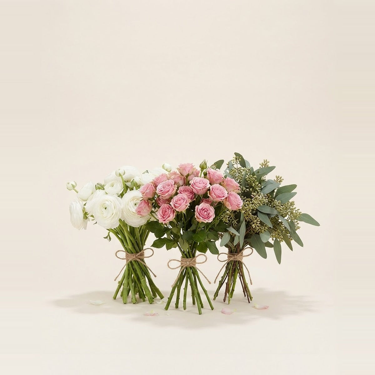 Flowers — customer favorites — three bunches of popular fresh flowers loosely tied