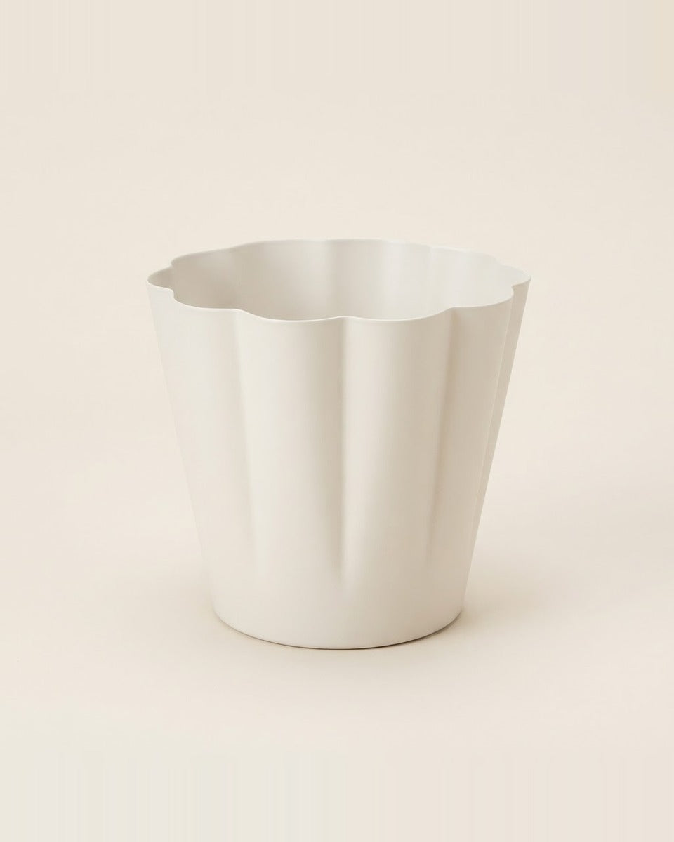Powder-Coated Steel Plant Pot, Off-white, 9 cm