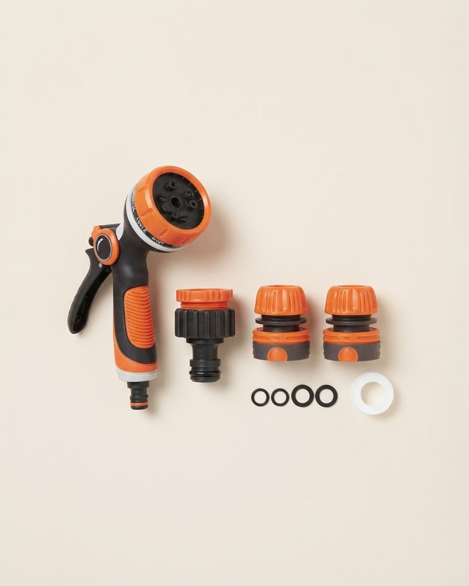 5Pc High Pressure Water Spraying Gun Set Chrome 3/4 in