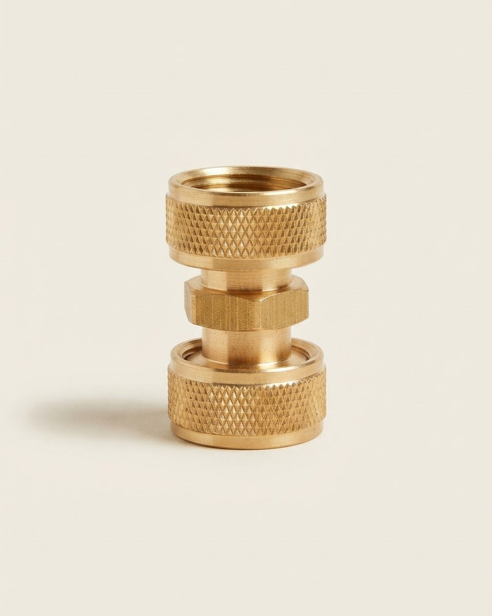 Metal Hose Connector Brass Plated 3/4 in