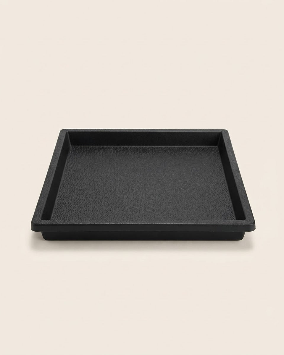 Square Planter Tray 25 cm — Black