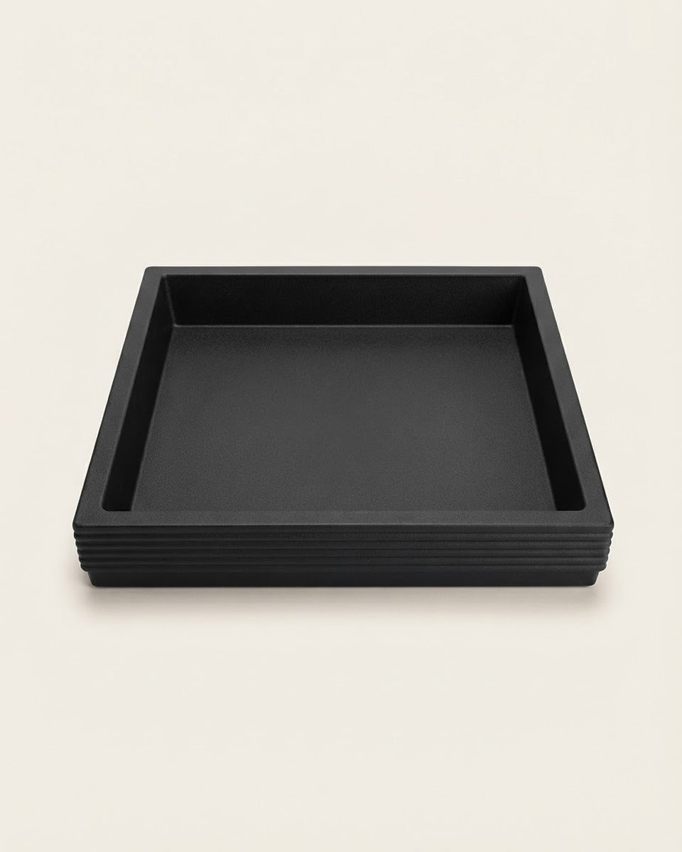 Square Planter Tray 29 cm — Black