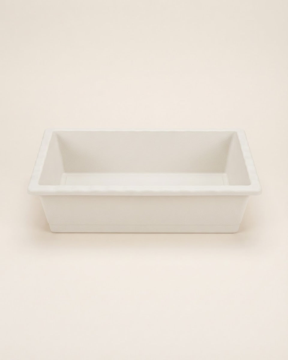 Rectangular Planter Tray 52 cm — White
