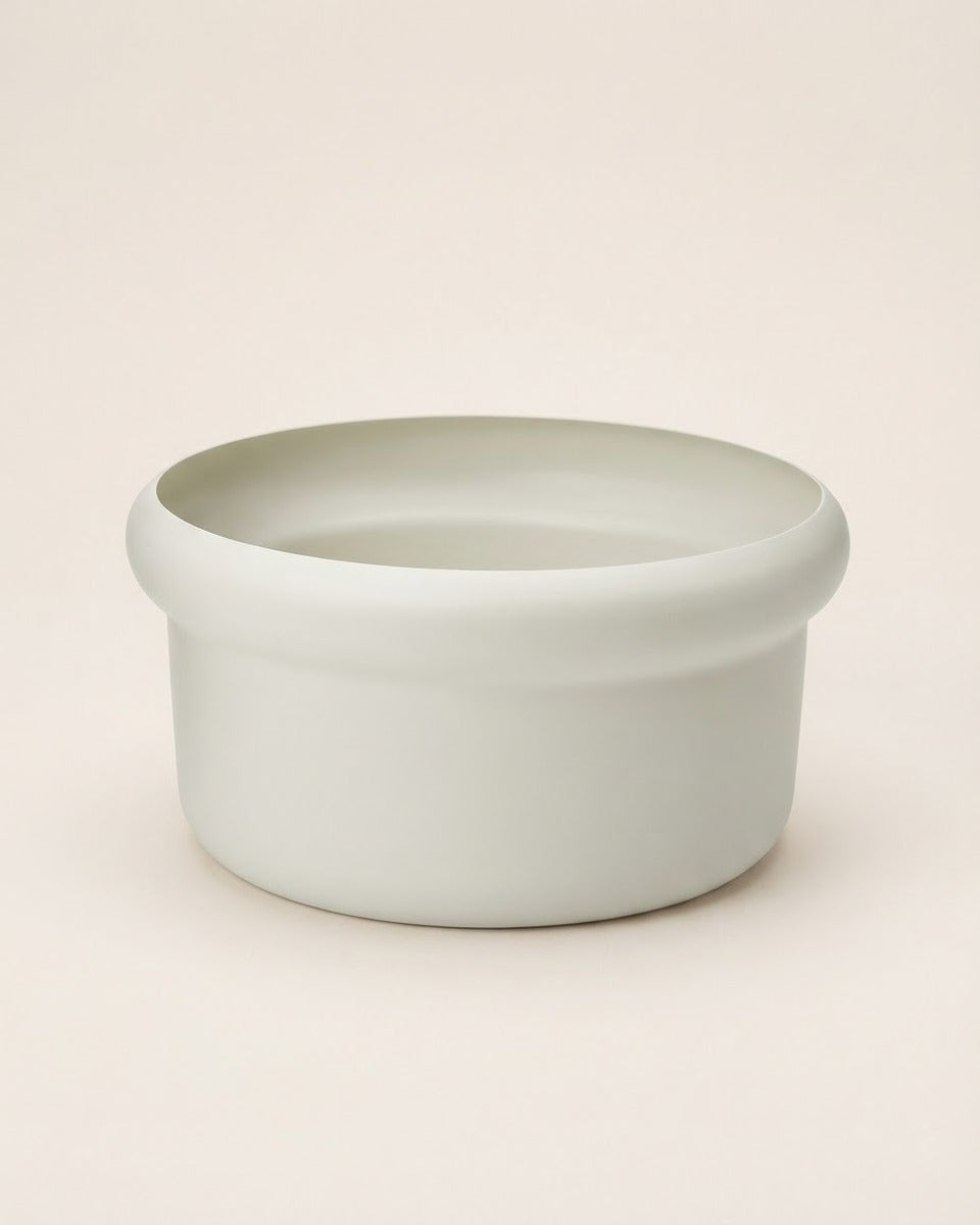 Powder-Coated Steel Plant Pot, Off-white, 44 cm