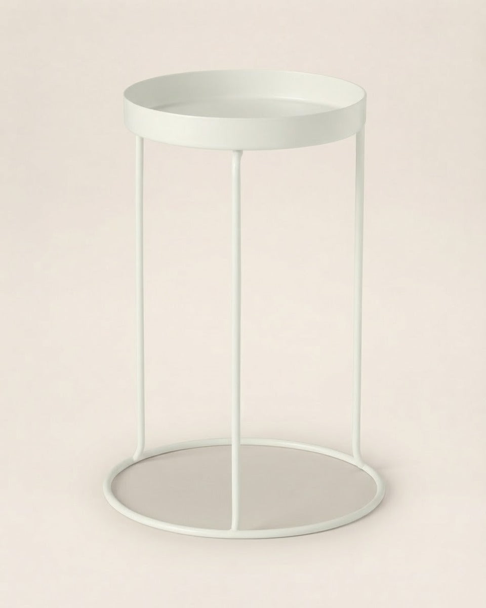 White Metal Plant Stand — 26 cm