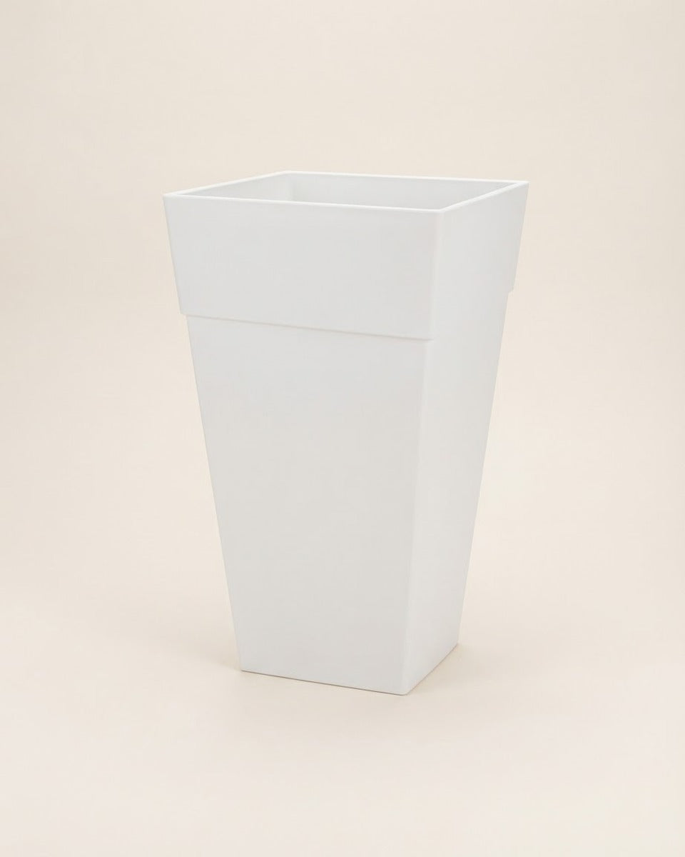 Tall Square Planter 64 cm — White