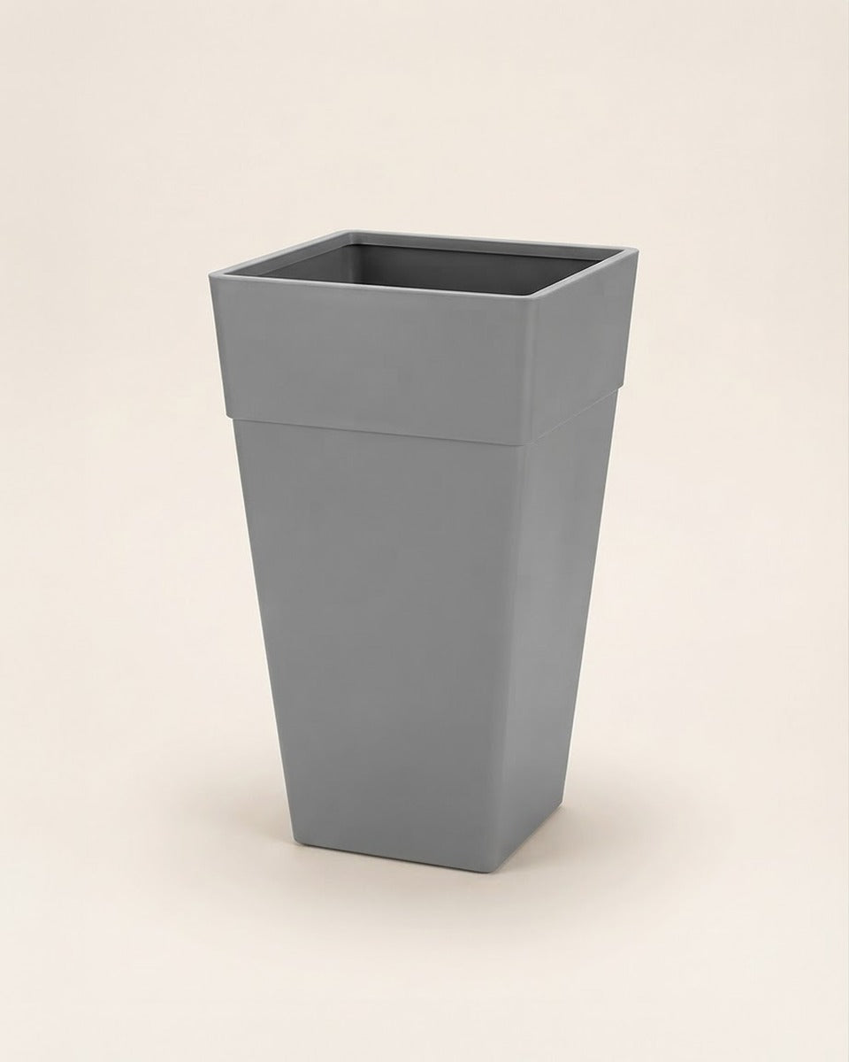 Tall Square Planter 64 cm — Grey