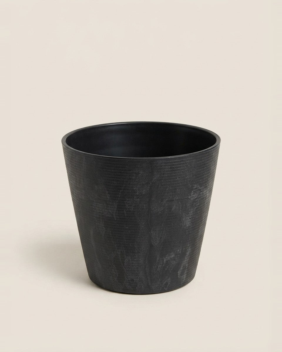 10IN Cali Round Planter Black حوض نباتات