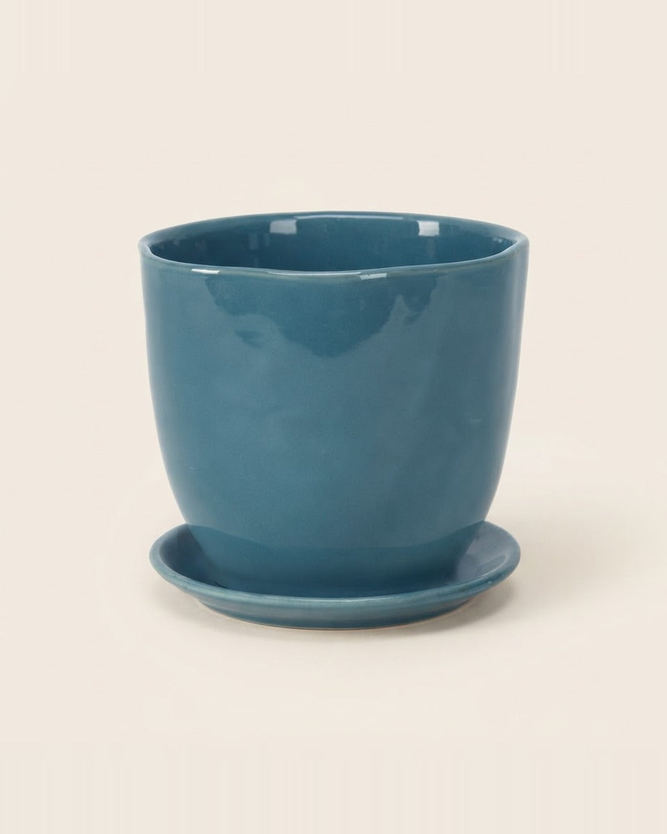 Ceramic Planter 15 cm — Teal