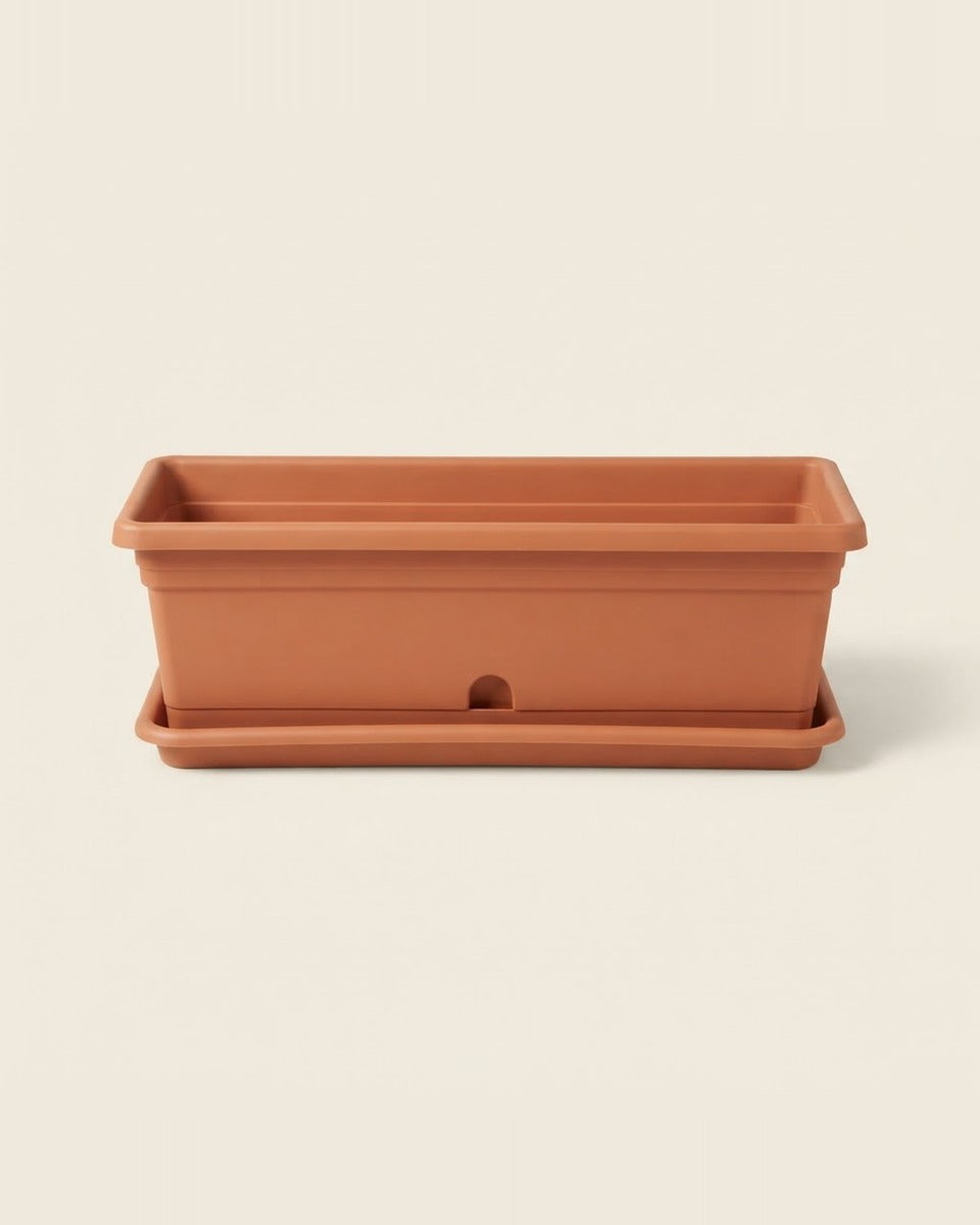 Rectangular Flower Pot 41 × 20 cm — Terracotta