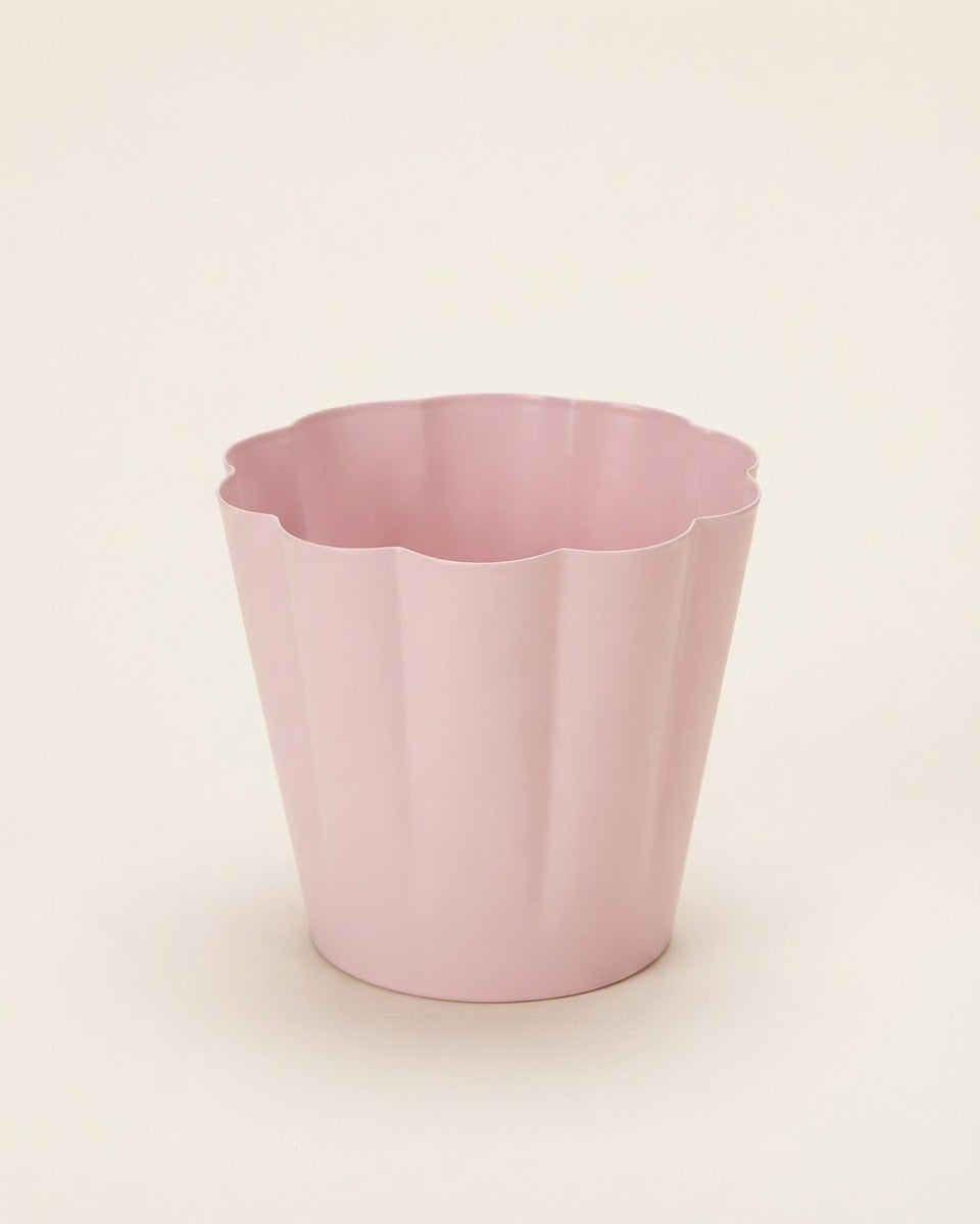 Powder-Coated Steel Plant Pot, Pink, 9 cm