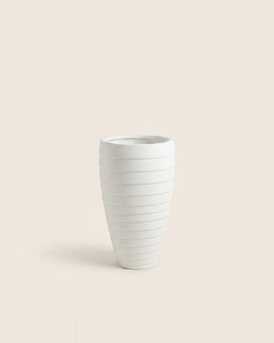 Siesta-White-Fiber Glass Planter-40*75 حوض نباتات