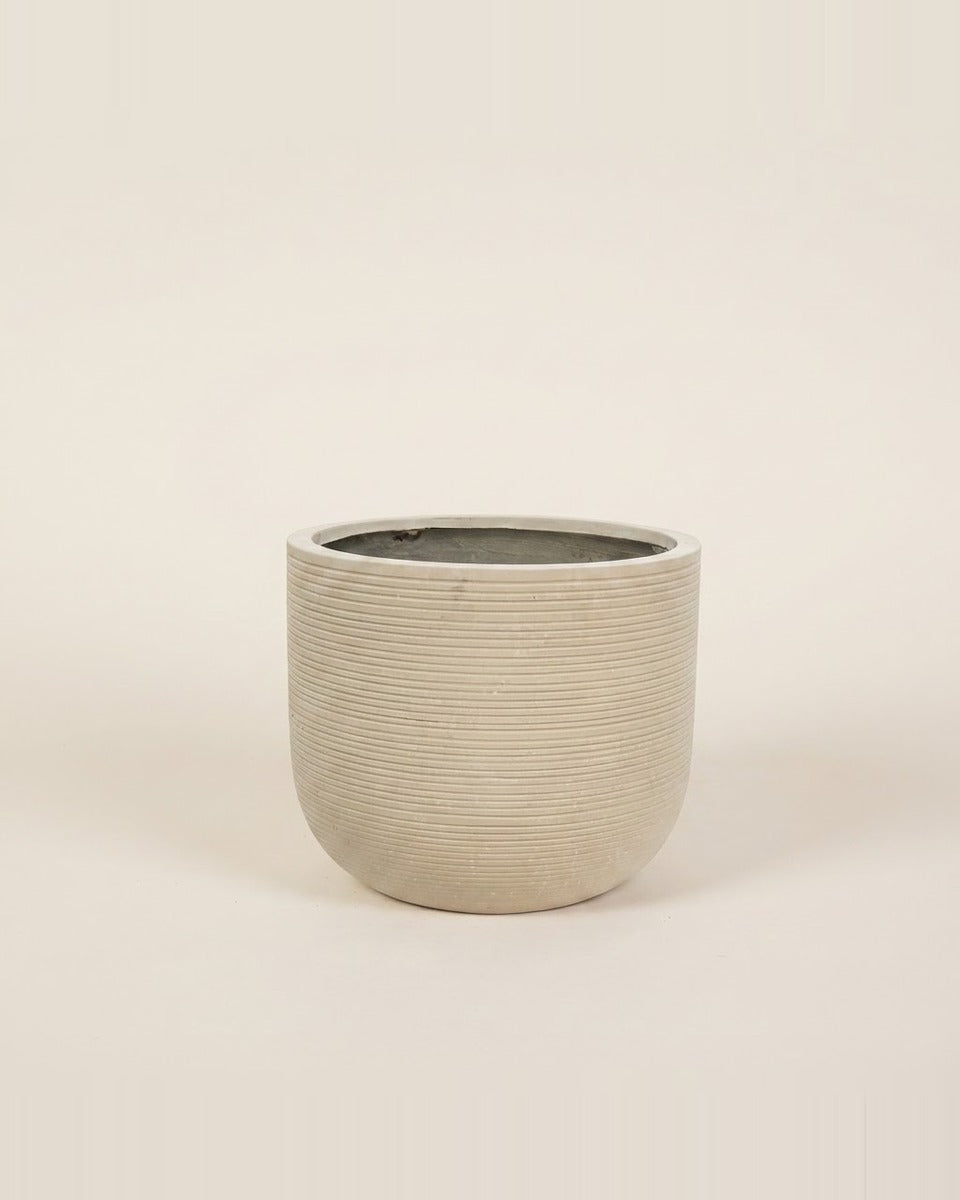 Ribbed Round Fiber Cement Pot – 37 CM حوض نباتات
