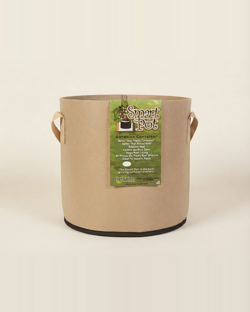 Smart Pot 45 Gallon Tan/Natural w/strap handles حوض نباتات