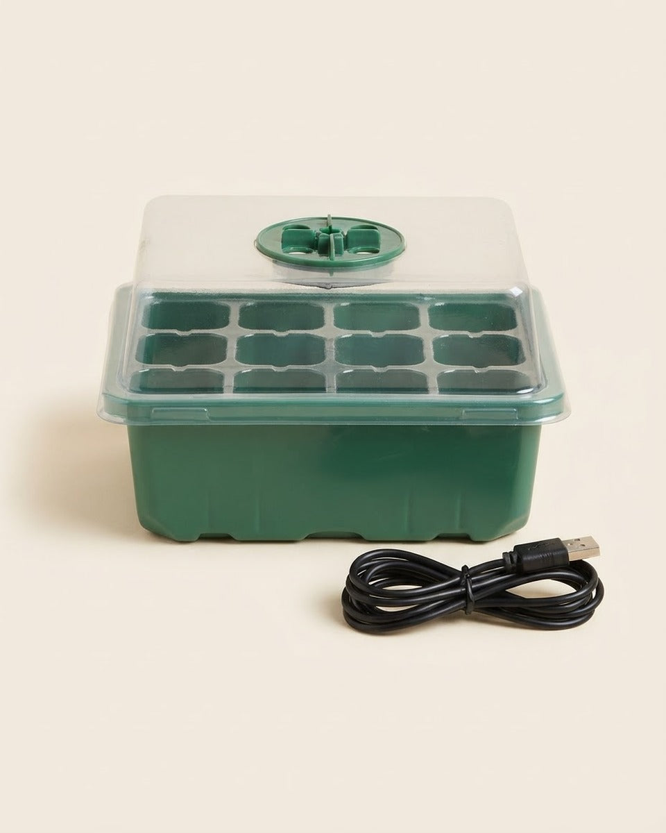 Seed starter tray with grow light, 12 cells صينية إنبات مع إضاءة