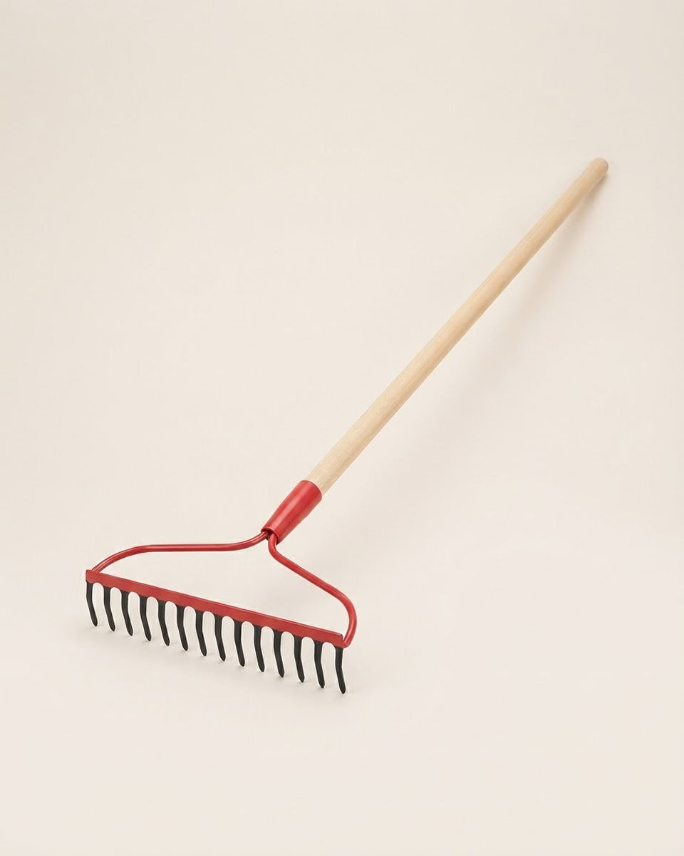 Steel Bow Rake, 16 Tine, Wood Handle 59.75 in.