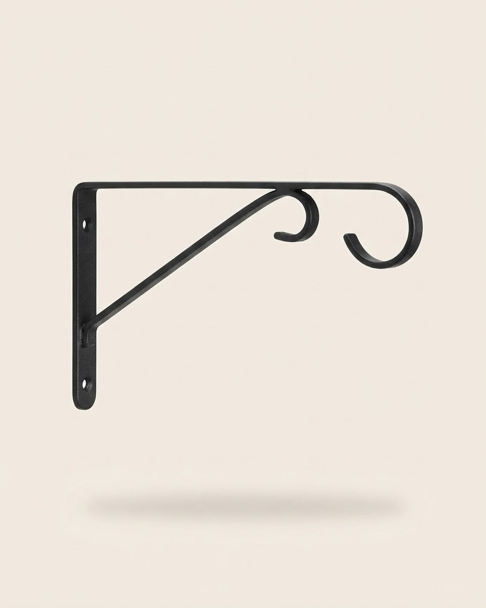 Straight Wall Plant Hook, Black 9 in.