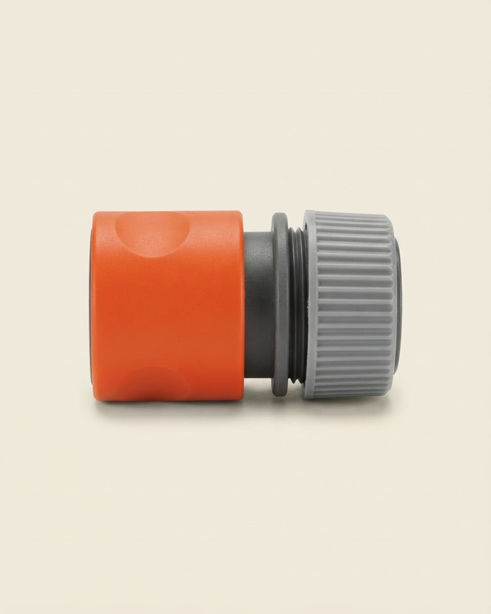 Plastic Threaded Male Hose End Repair Connector with Water Stop 5/8 in