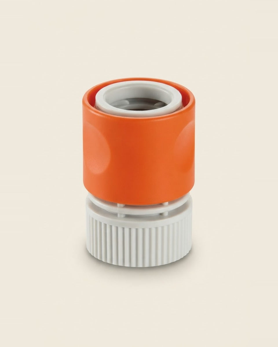Plastic Threaded Female Hose Connector with Water Stop 5/8 in