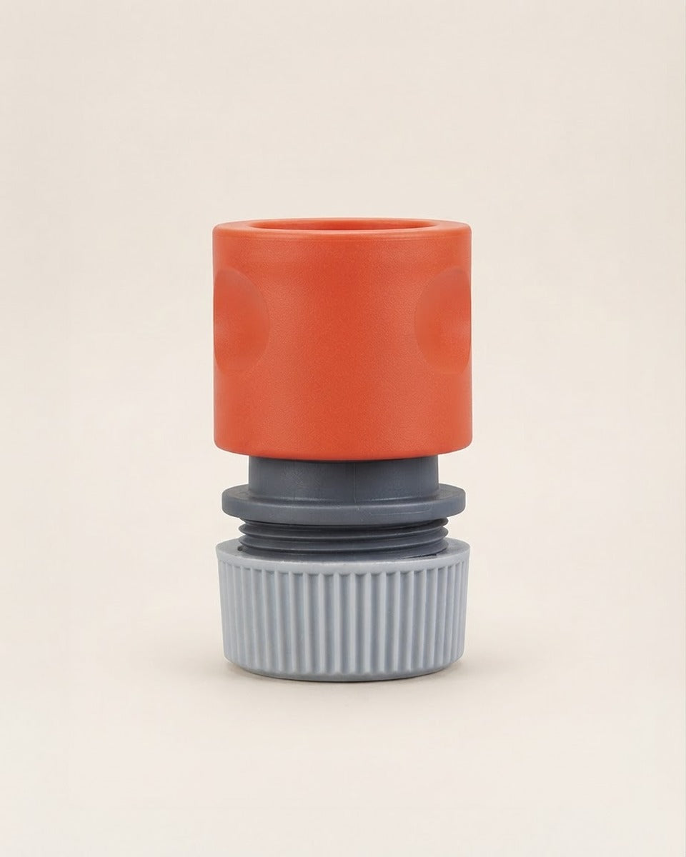 Nylon/ABS Threaded Female Hose End Repair Connector with Water Stop 5/8 in