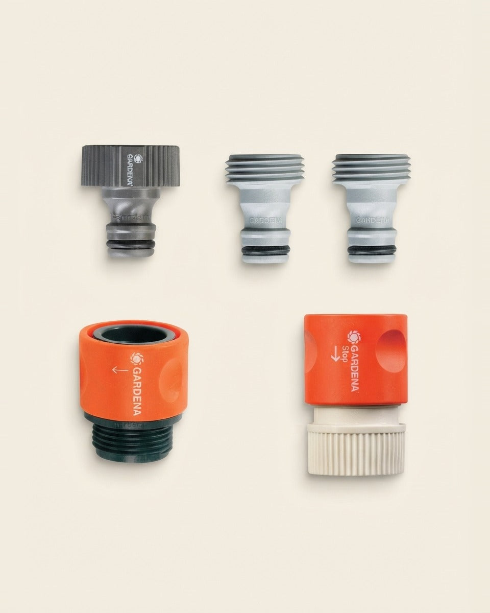 Nylon/ABS Threaded Female/Male Quick Connector Hose Set 1/2 & 5/8 in
