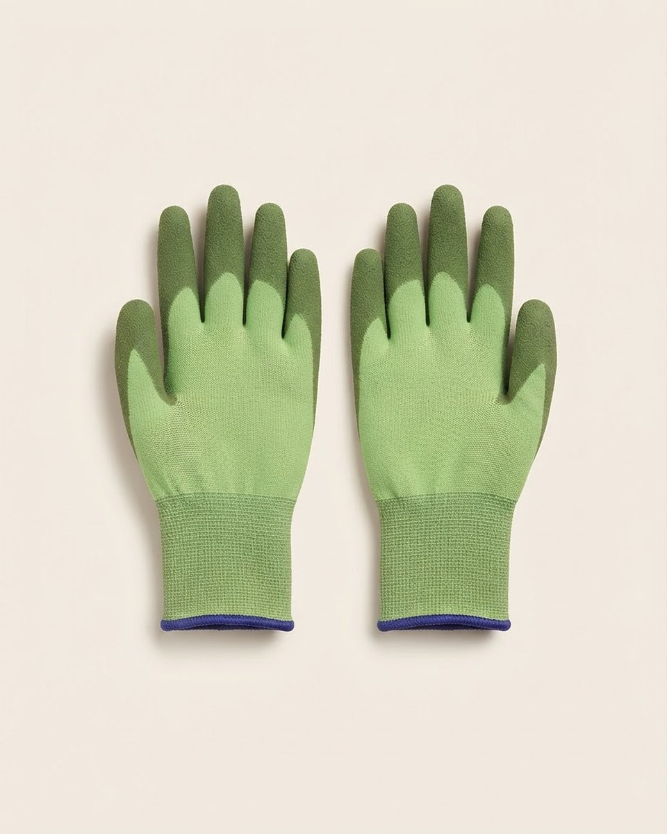 Bamboo Gardening Gloves, Green — Medium