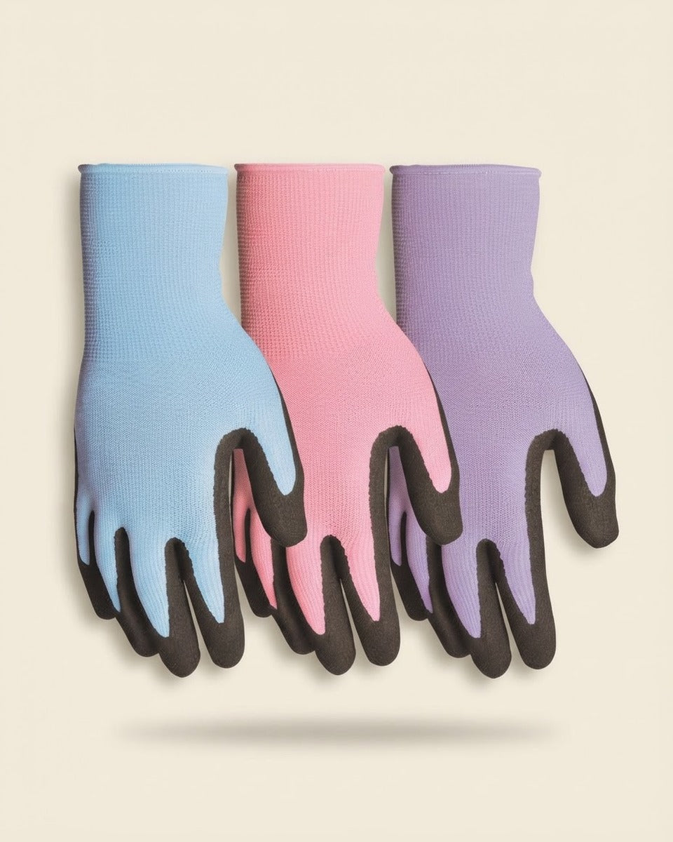 Lightweight Gardening Gloves, Assorted — Small, 3 Pairs