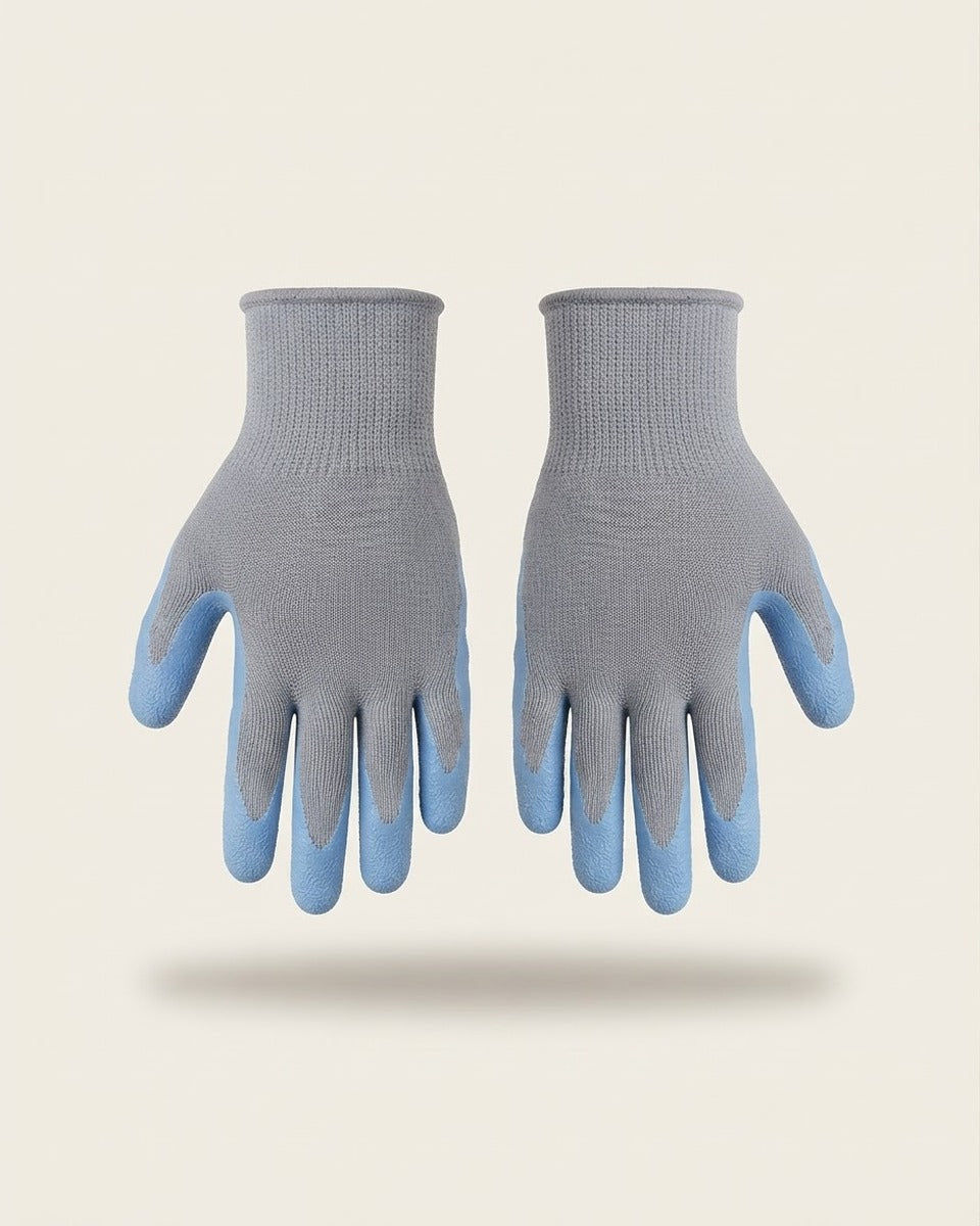 Premium Latex Palm-Dipped Gloves, Blue — Large