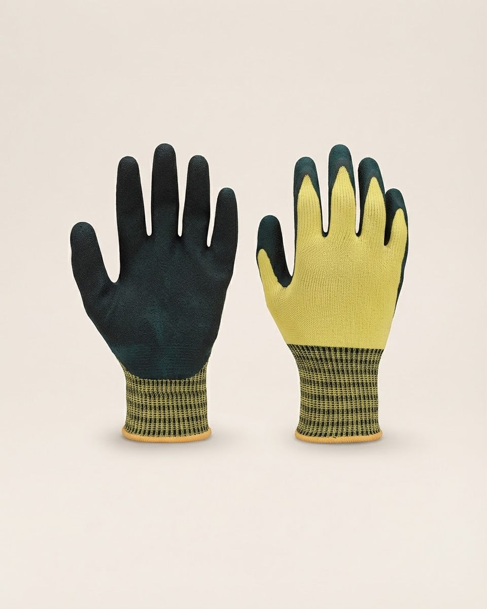 Gardening Gloves, Black and Yellow — Medium