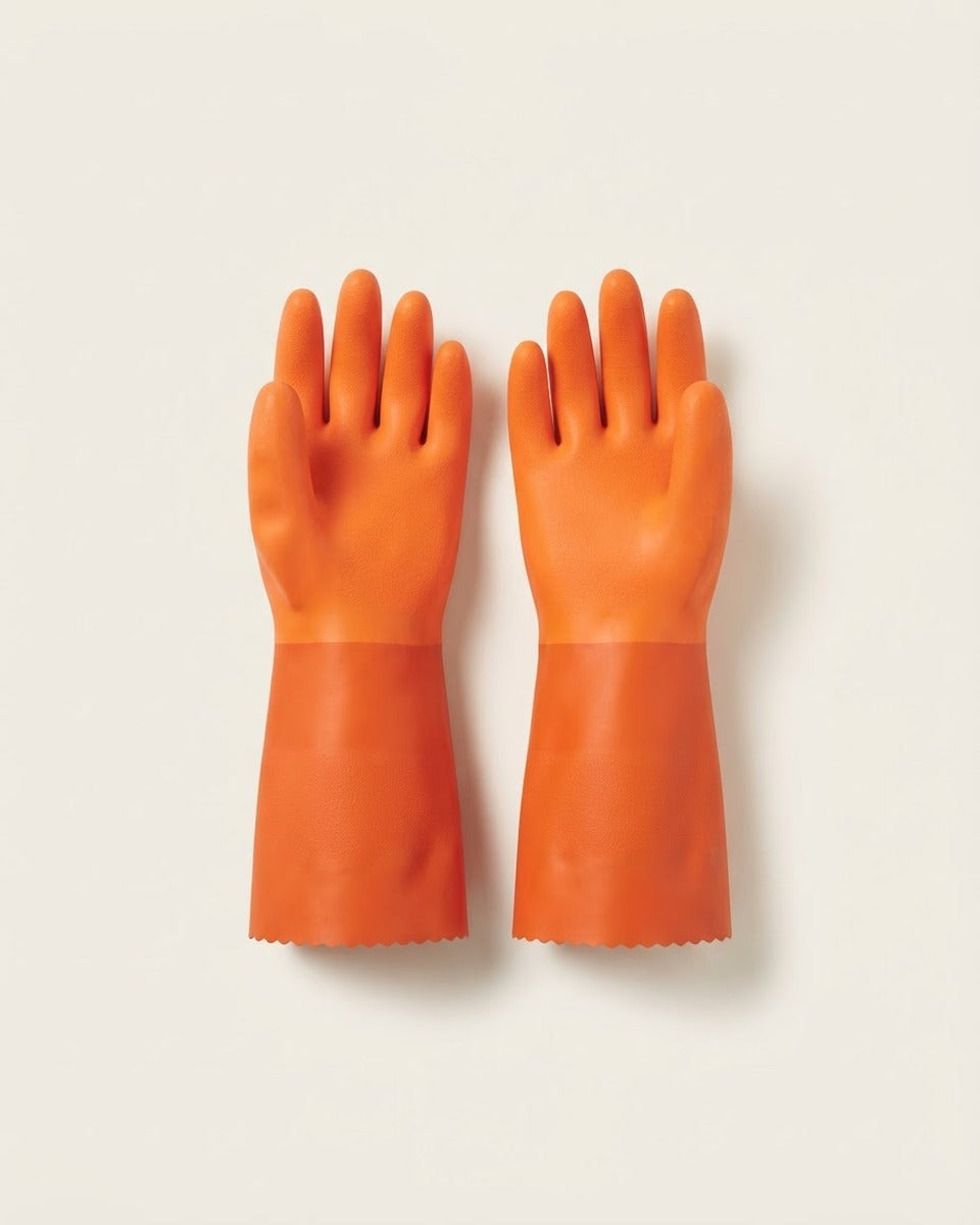 PVC Coated Gauntlet Gloves, Orange — XXL