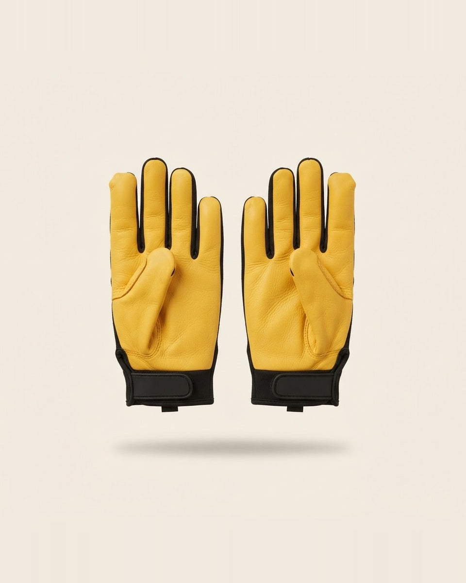 Deerskin Performance Gloves, Yellow and Black