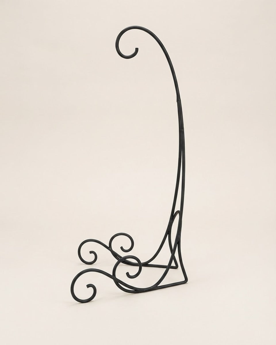 Scrolled Iron Plant Stand with Hook