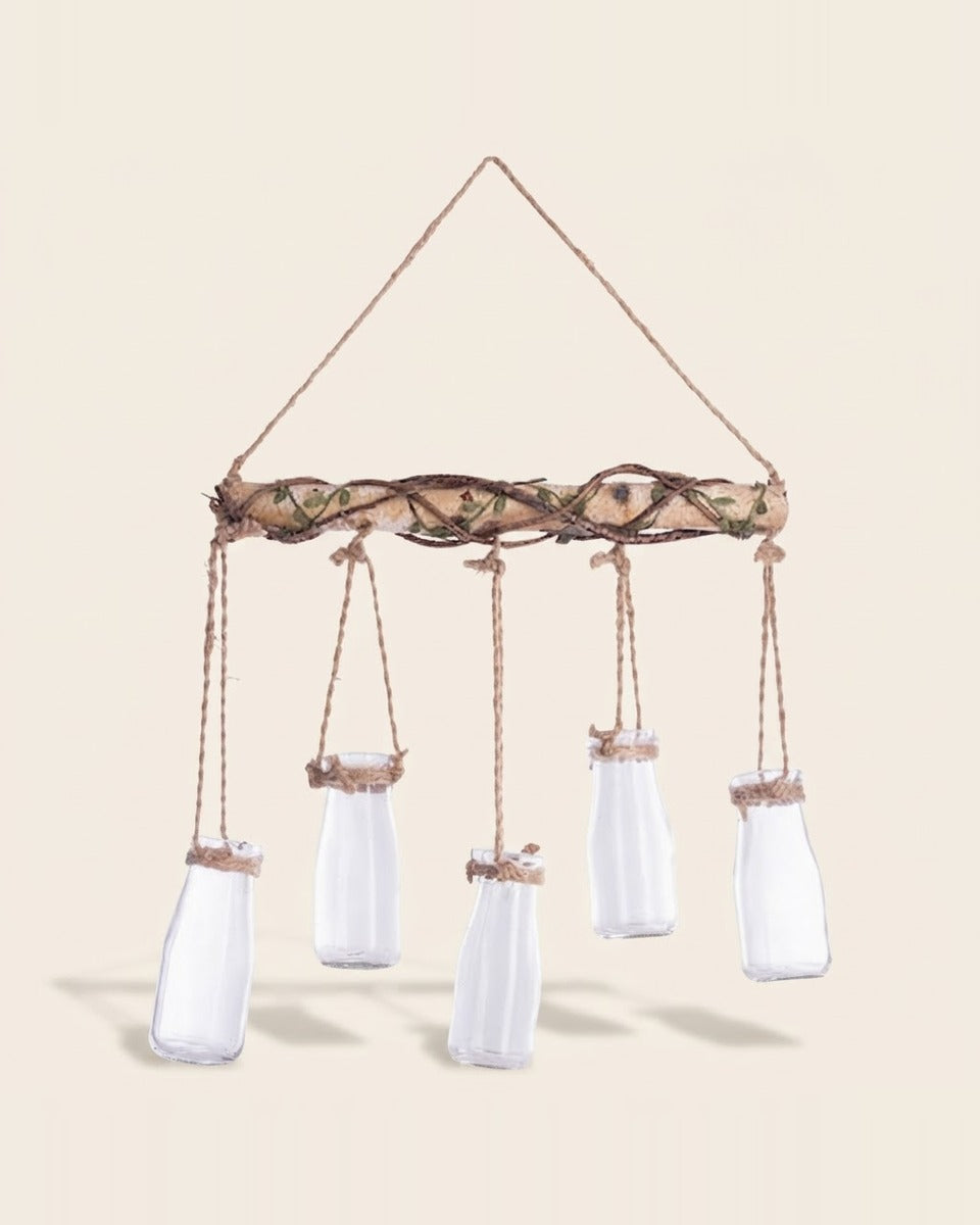 Hanging Glass Bud Vases, 5 Piece