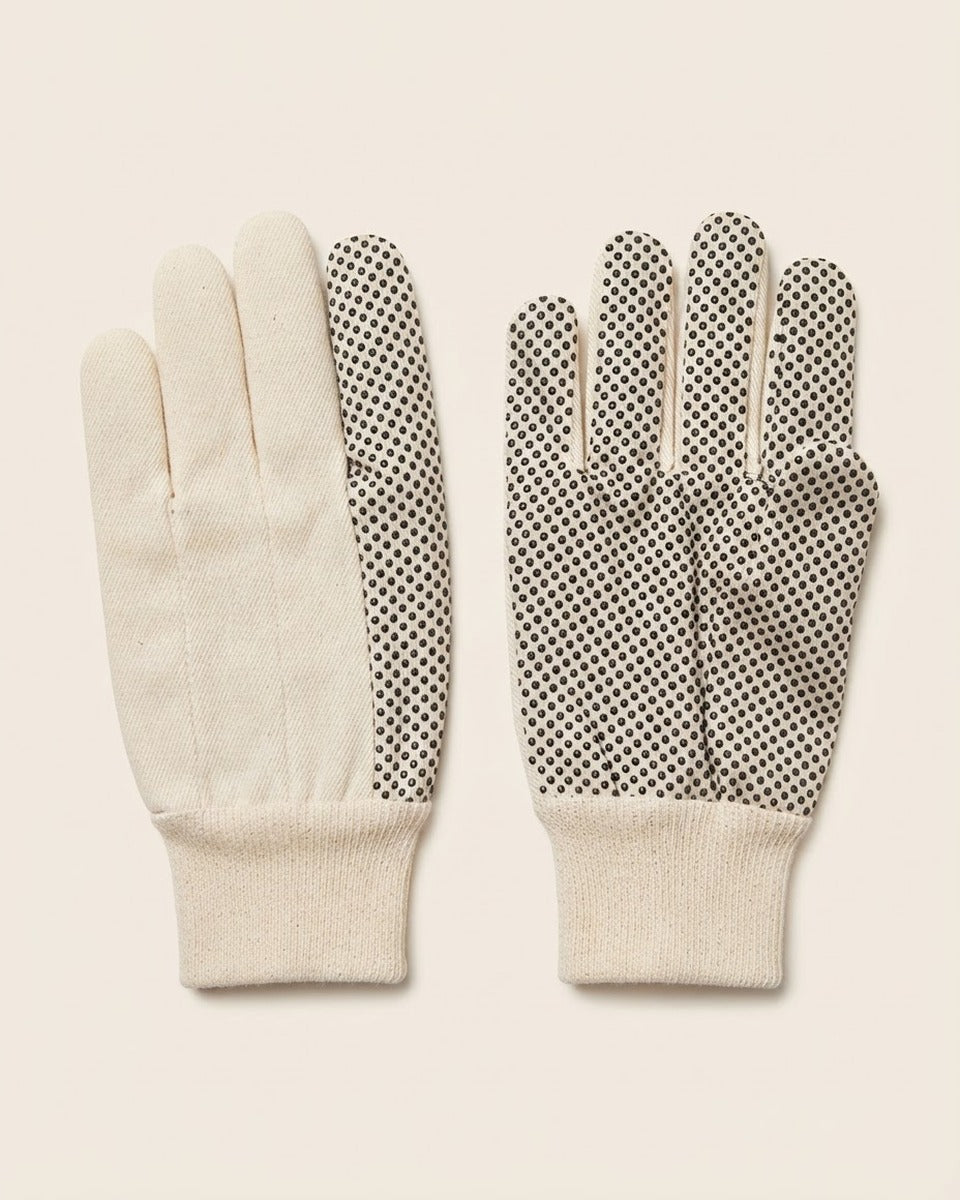 Canvas Gloves with PVC Dots — Large