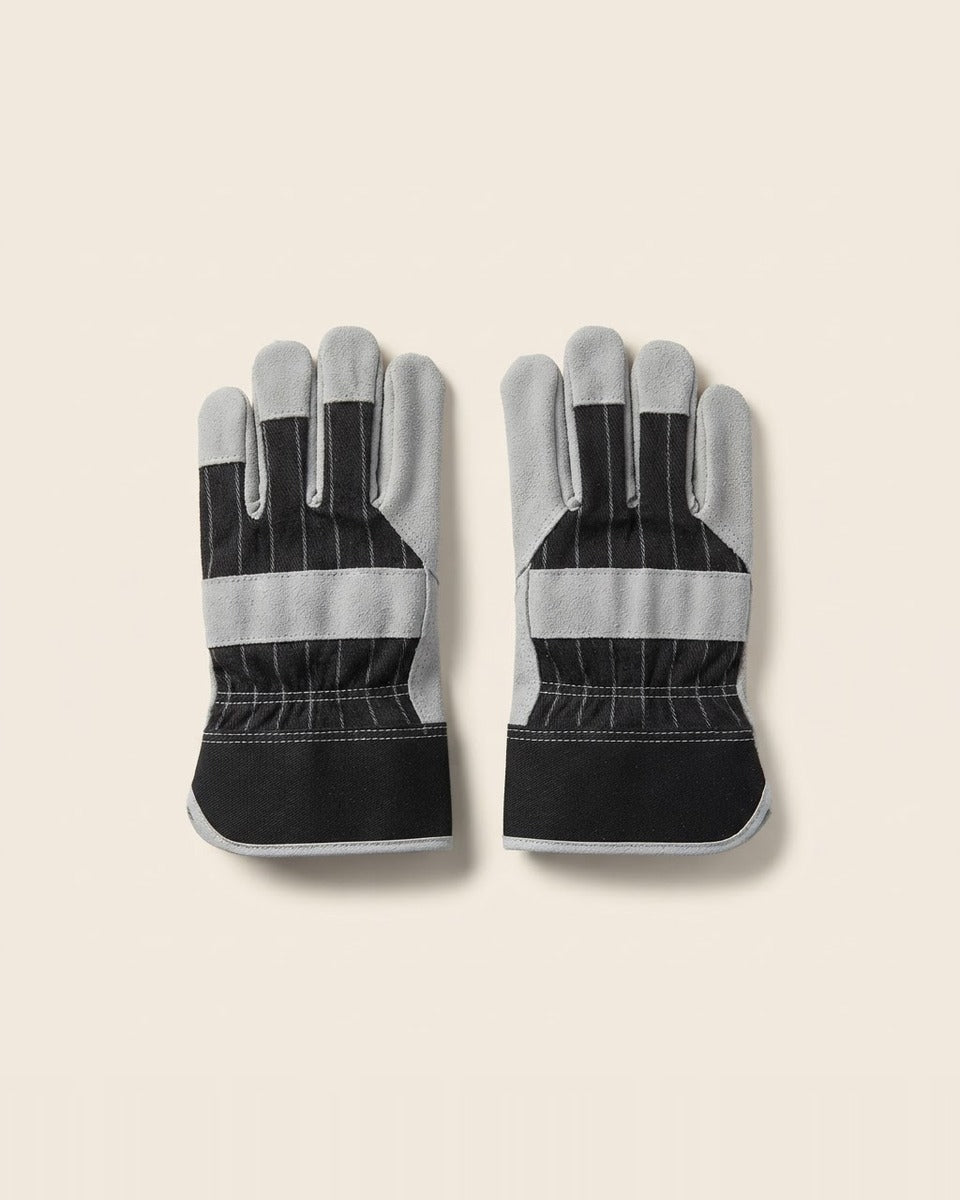 Canvas and Split Cowhide Work Gloves — Large