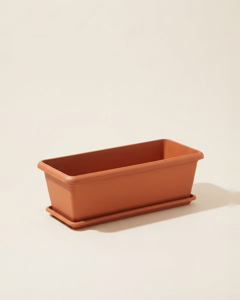 70 X 30 Cm Rectangle Clay Plastic Pot
