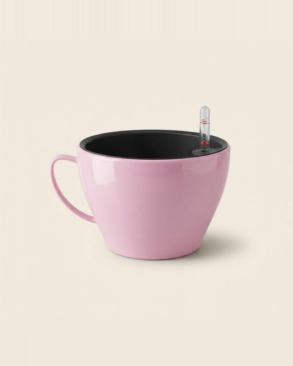 Self-Watering Teacup Pot, Pink
