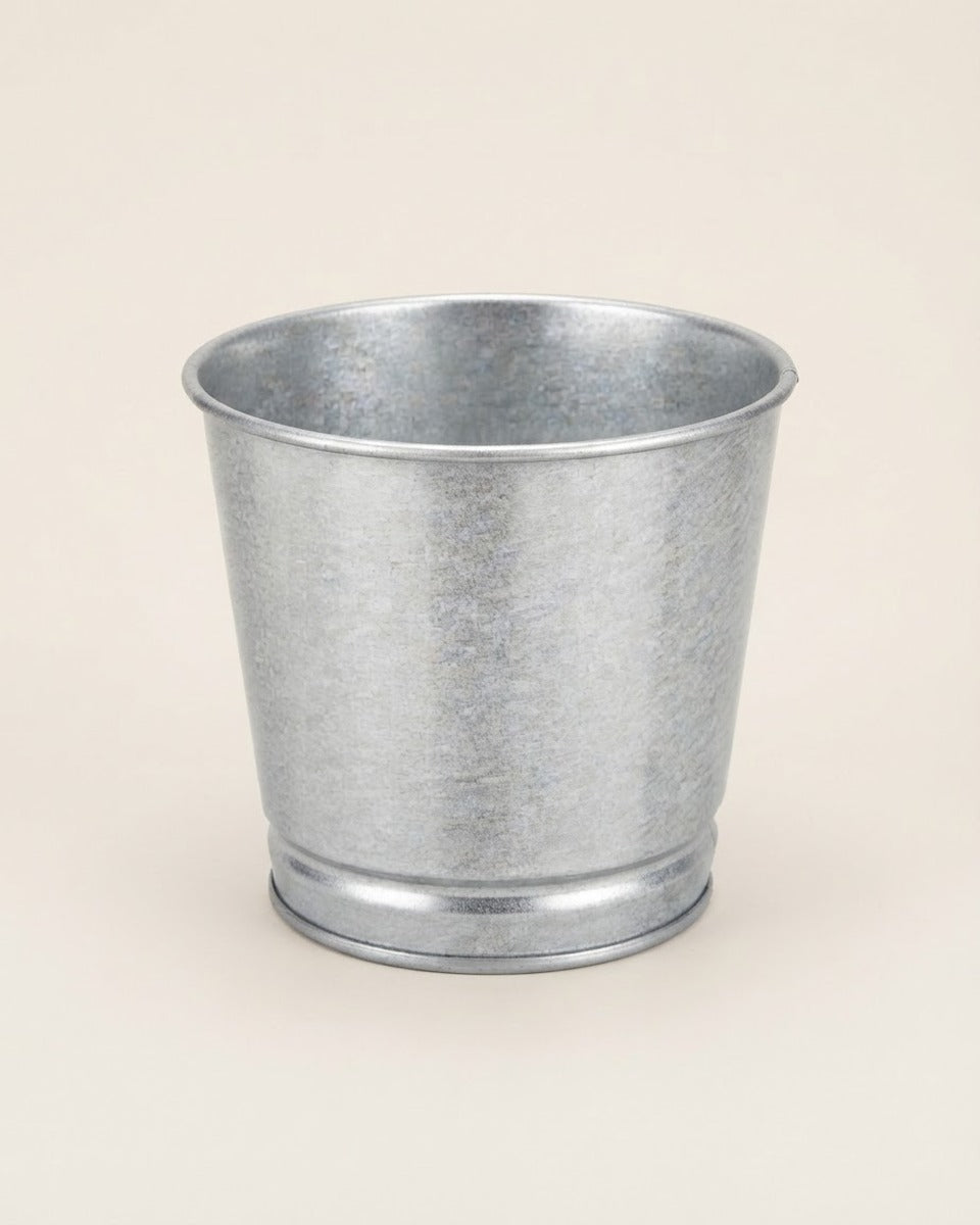 Galvanised Steel Plant Pot, 9 cm