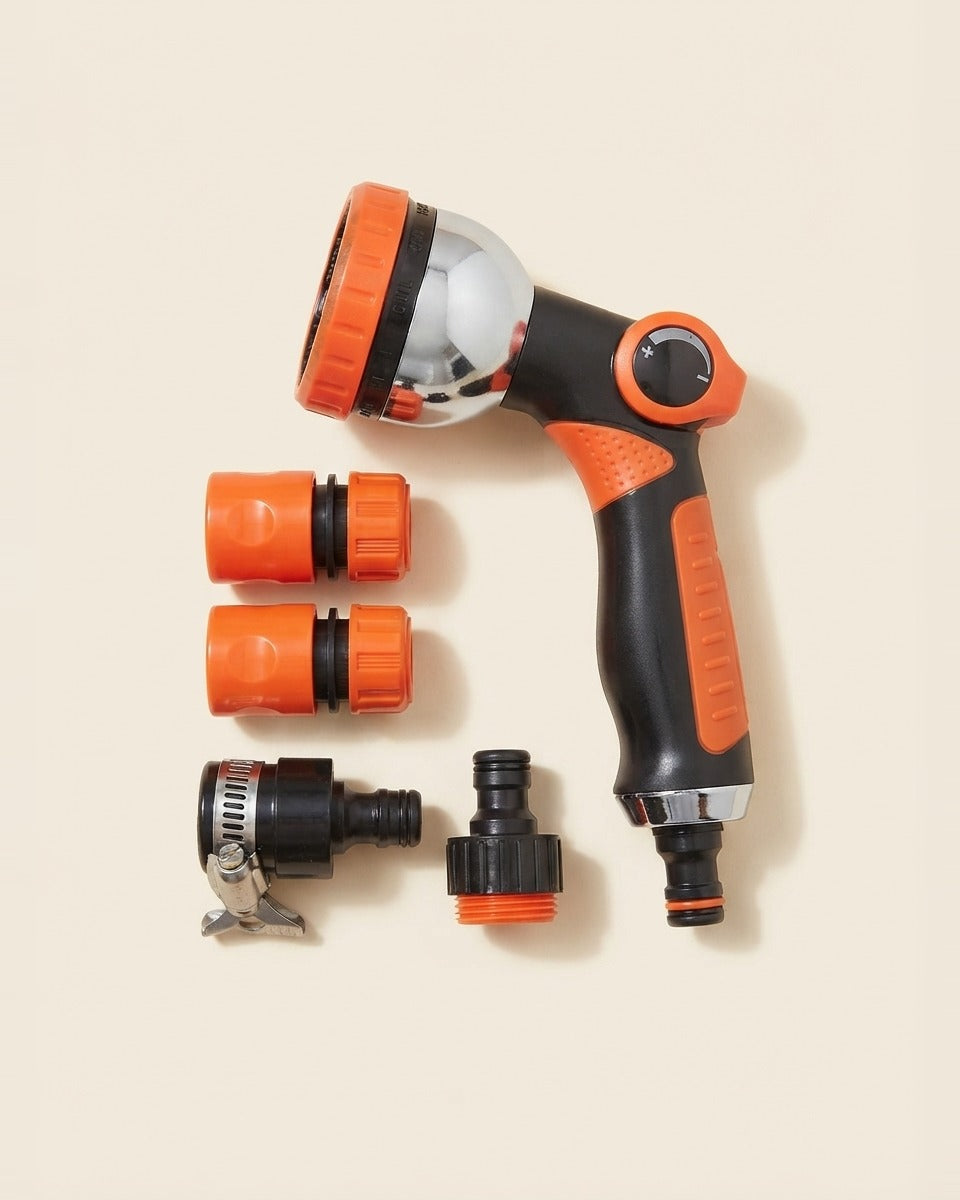 5Pc High Pressure Water Spraying Gun Chrome 1/2 in
