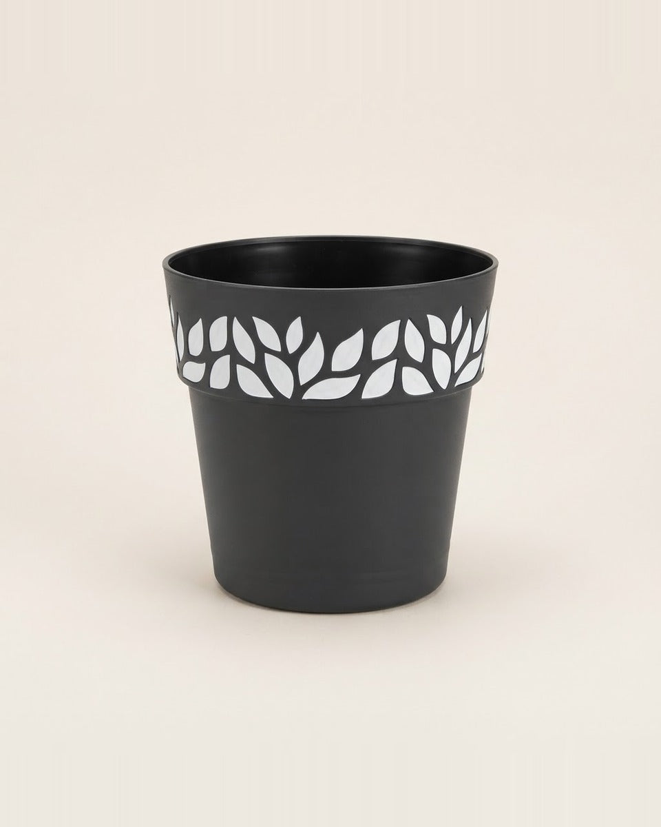 Leaf Pot 30 cm — White & Black