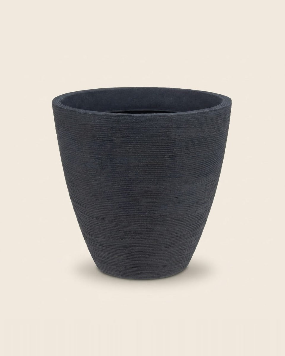 Ribbed Flower Pot 39 × 42 cm — Dark Grey