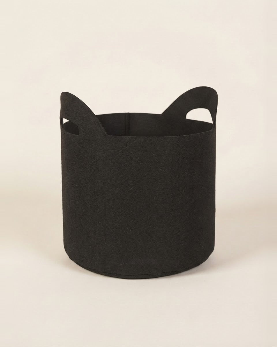 Black Smart Pot Cut Handles حوض نباتات