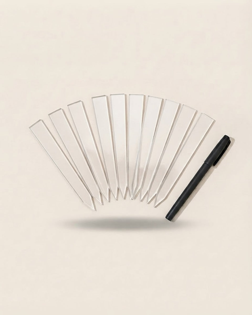 Clear Plant Labels 12pcs With Marker