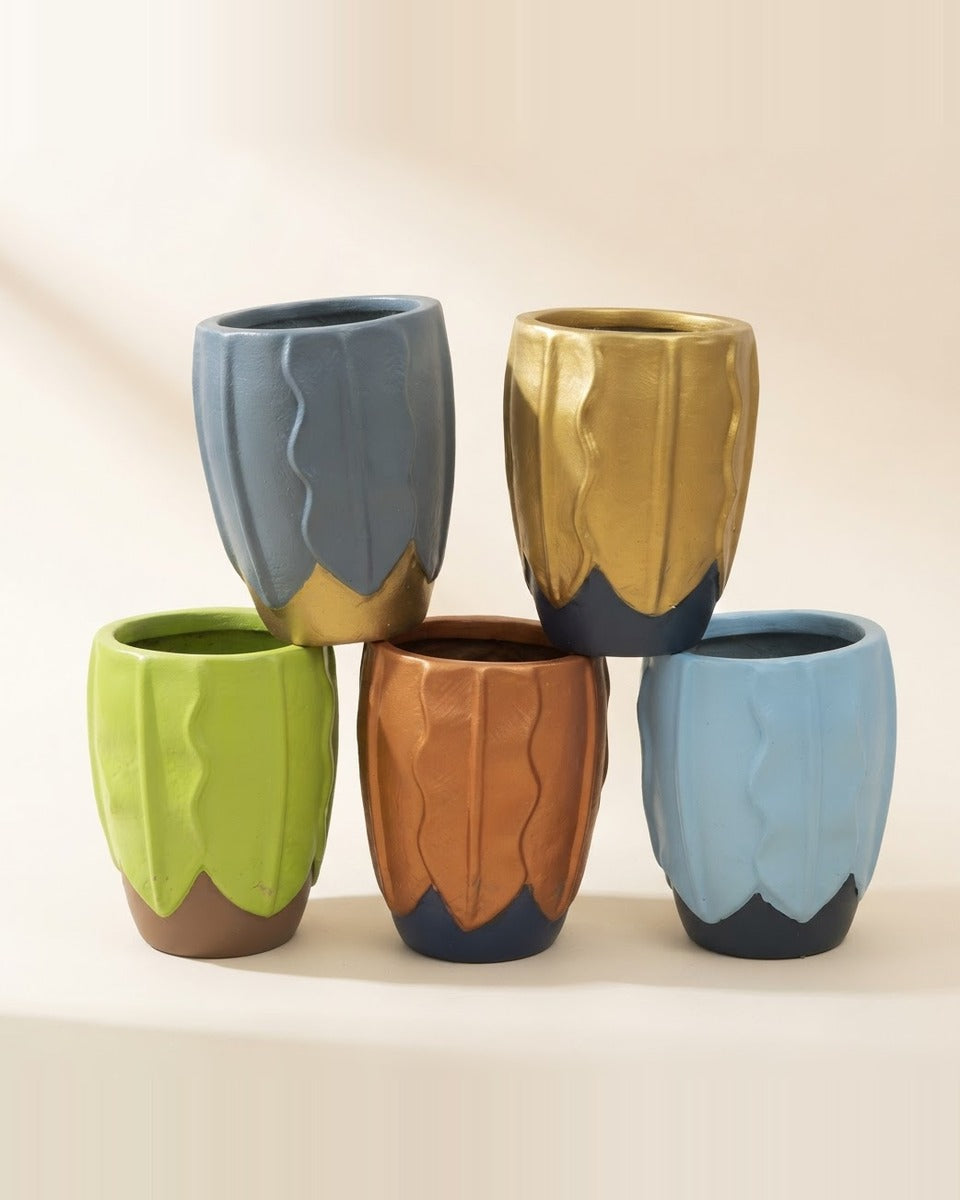 Fiber Tree Pot Mixed Colour 19*21