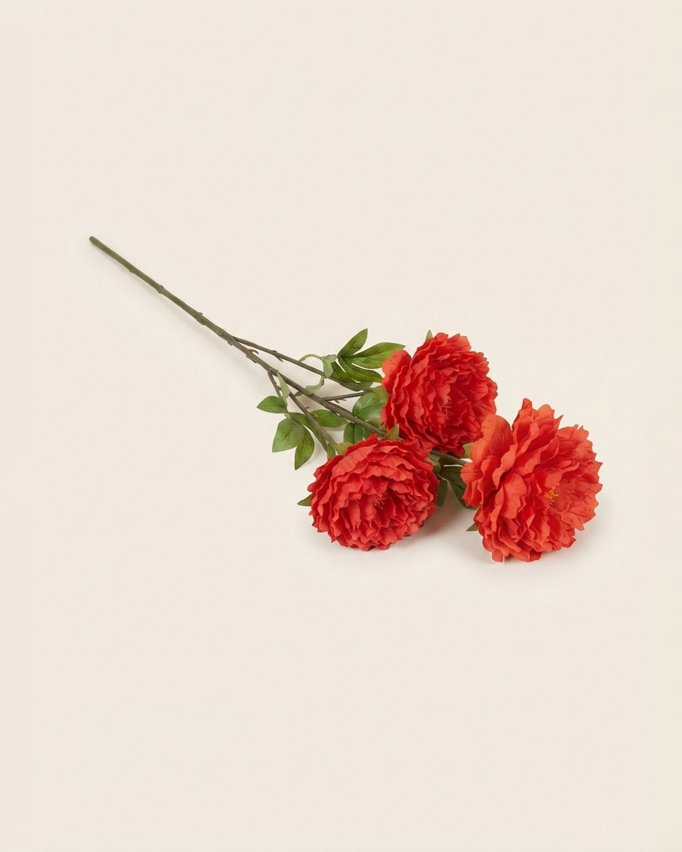 Artificial Peony Stem, Red
