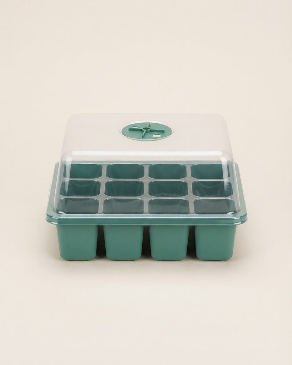 Seedling Tray 12 Cells with Humidity Vent صينية تشتيل 12 عين مع تهوية للرطوبة