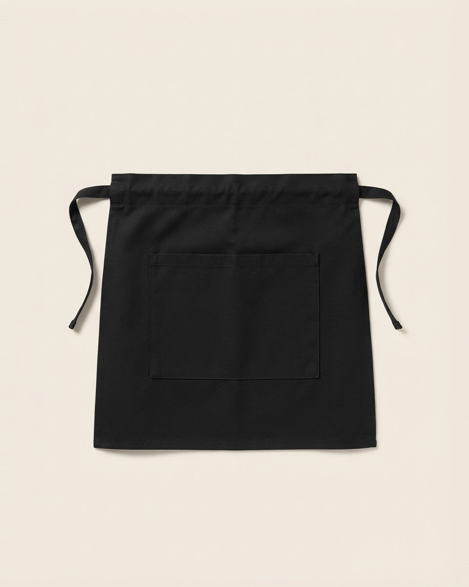 Short Black Gardening Apron with Pocket مريلة سوداء قصيرة مع جيب
