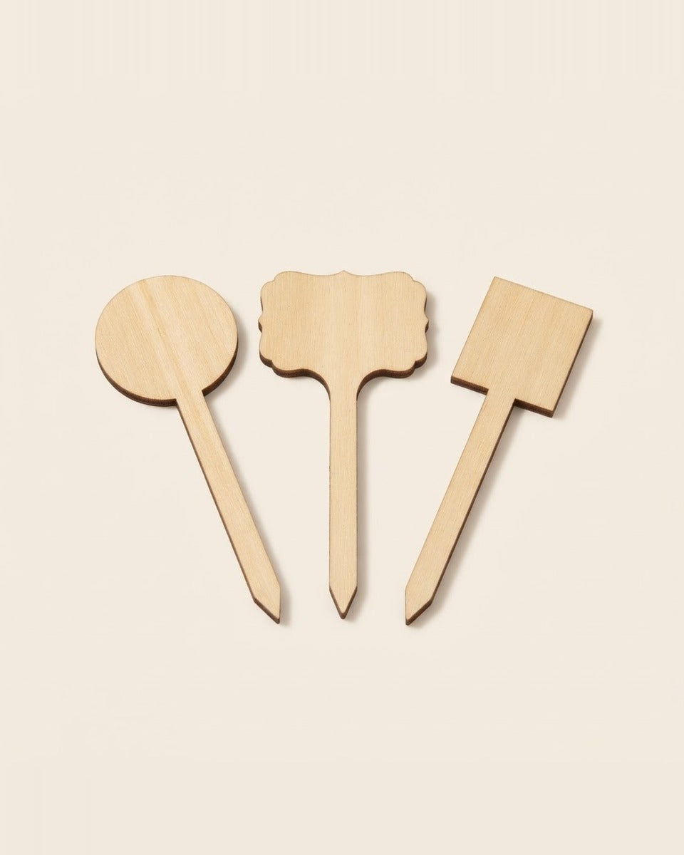 Wooden Plant Labels Assorted Shapes ليبل خشب أشكال منوعة