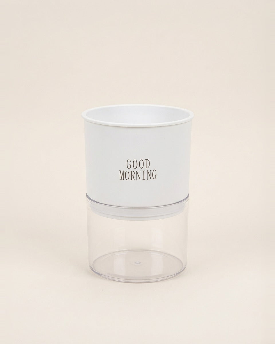 White Self-Watering Pot 11 cm اصيص سقي ذاتي ابيض 11 سم (عدد 1)