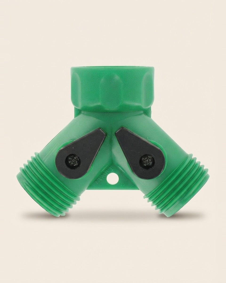 2-Way Tap Splitter with Valves وصلة بمخرجين للحنفية مع محابس